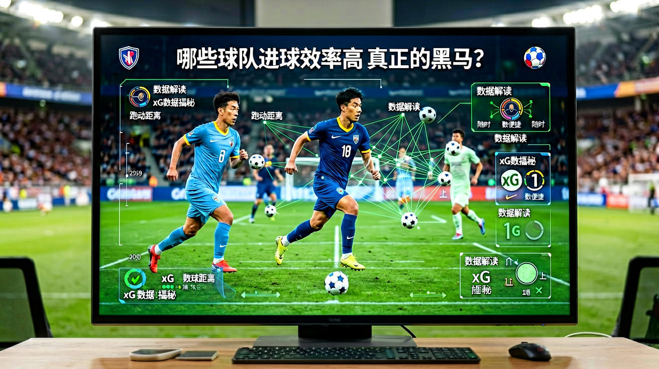 足球数据分析图表展示在屏幕上,显示球员跑动距离和传球网络
